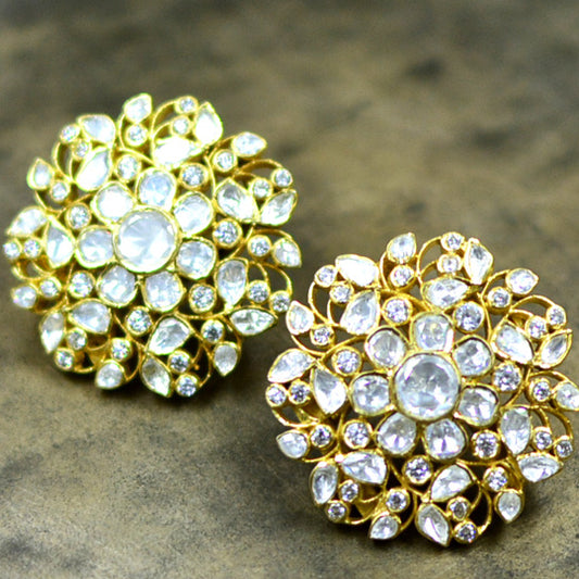 Floral Mossanite Studs